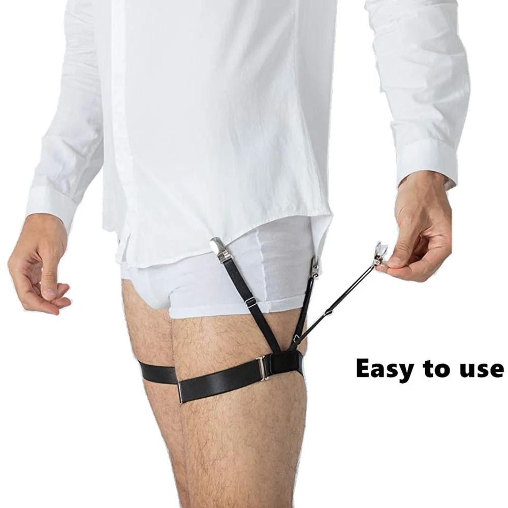 Mens Adjustable Shirt Stays  Elastic NonSlip Garters To Keep Shirts Neat And Tucked All Day 1