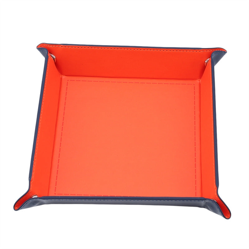 Hexagon Dice Game Storage Tray, Rolling Folding PU Leather Velvet Dice Mat