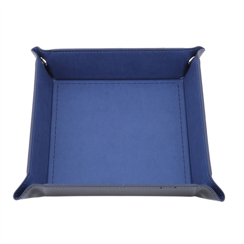 Hexagon Dice Game Storage Tray, Rolling Folding PU Leather Velvet Dice Mat