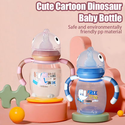 Newborn Baby Cartoon Feeding Bottle Leak Proof Drop Proof Safe Food Grade PP Material 1
