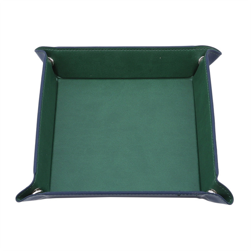 Hexagon Dice Game Storage Tray, Rolling Folding PU Leather Velvet Dice Mat