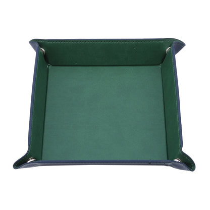 Hexagon Dice Game Storage Tray, Rolling Folding PU Leather Velvet Dice Mat