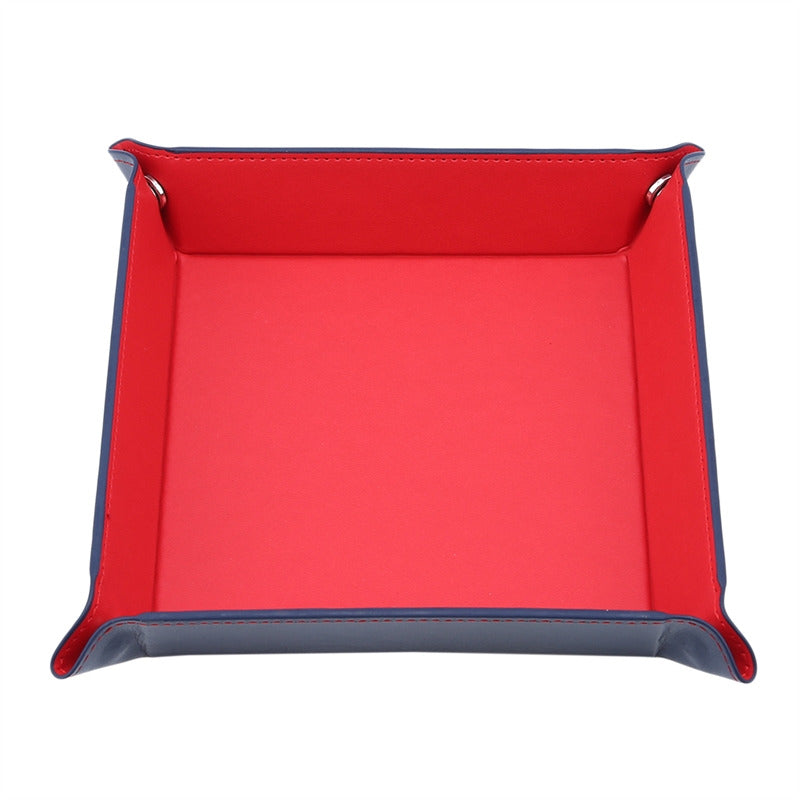 Hexagon Dice Game Storage Tray, Rolling Folding PU Leather Velvet Dice Mat