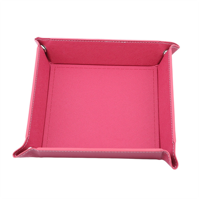 Hexagon Dice Game Storage Tray, Rolling Folding PU Leather Velvet Dice Mat