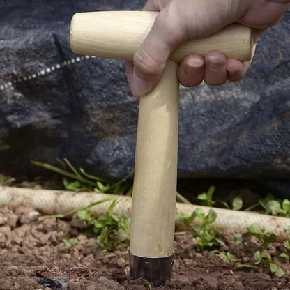Stainless Steel Hand Dibber With Wood Handle  Precision Garden Dibber For Seeds Seedlings  Bulbs 5
