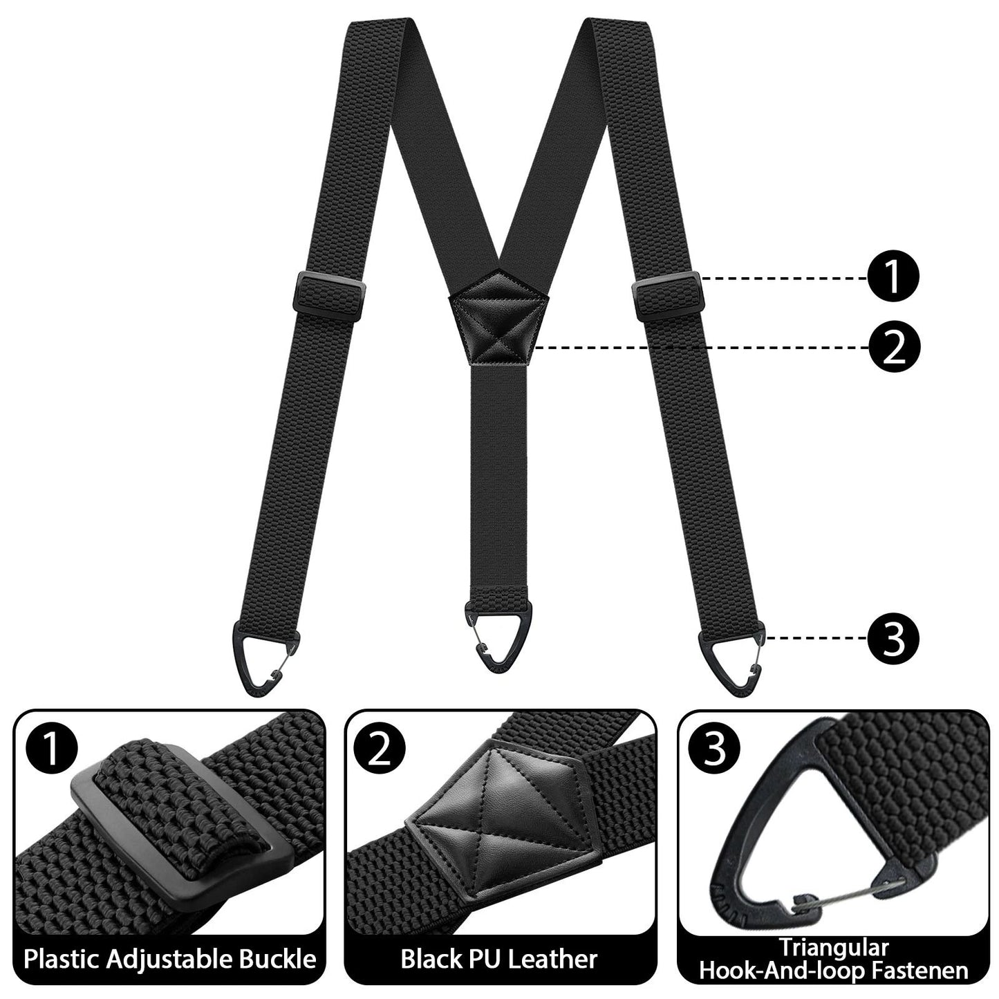 Hidden Suspenders For Men  Heavy Duty UnderClothing Y Back Suspenders With Snap Loops 1