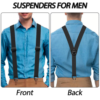 Hidden Suspenders For Men  Heavy Duty UnderClothing Y Back Suspenders With Snap Loops 3