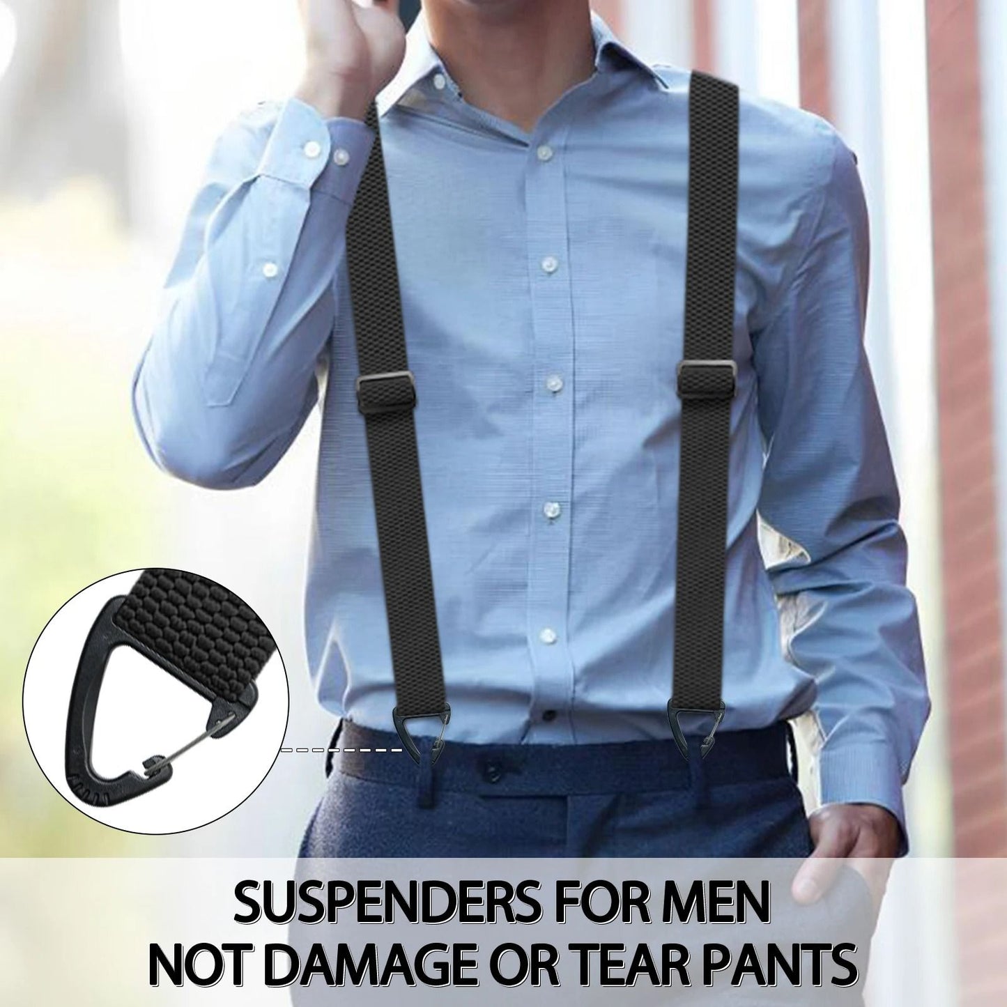Hidden Suspenders For Men  Heavy Duty UnderClothing Y Back Suspenders With Snap Loops 4