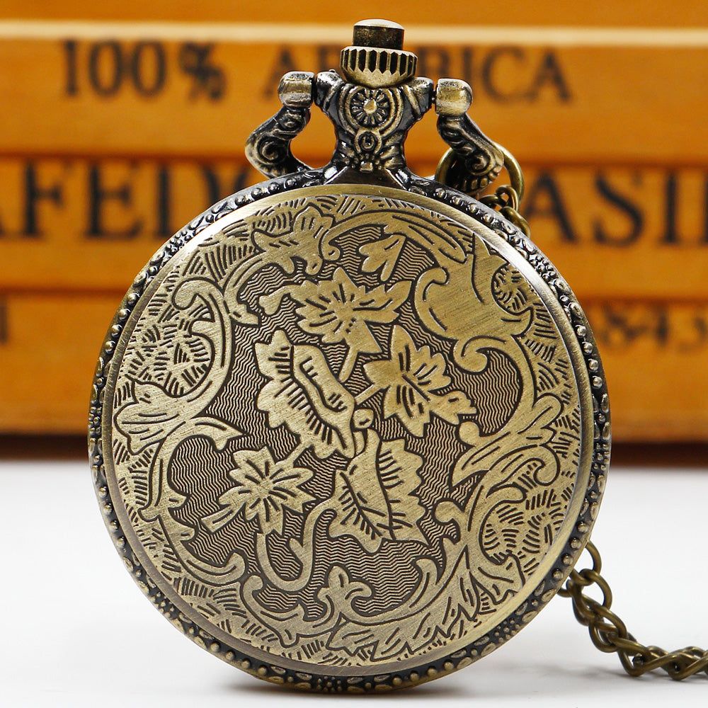 Creative Wolf Head Carved FOB Watch For Men Personalised Quartz Pocket Watch With Arabic Numerals 1