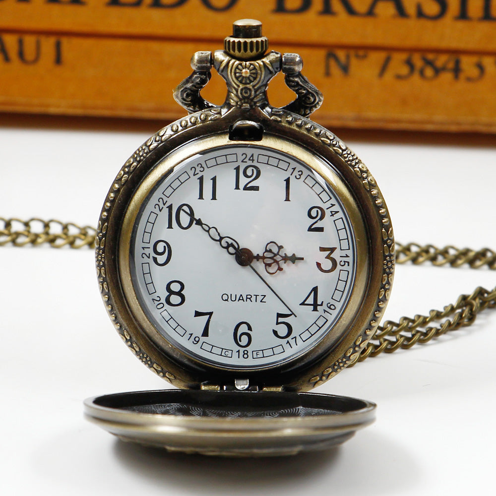 Creative Wolf Head Carved FOB Watch For Men Personalised Quartz Pocket Watch With Arabic Numerals 3