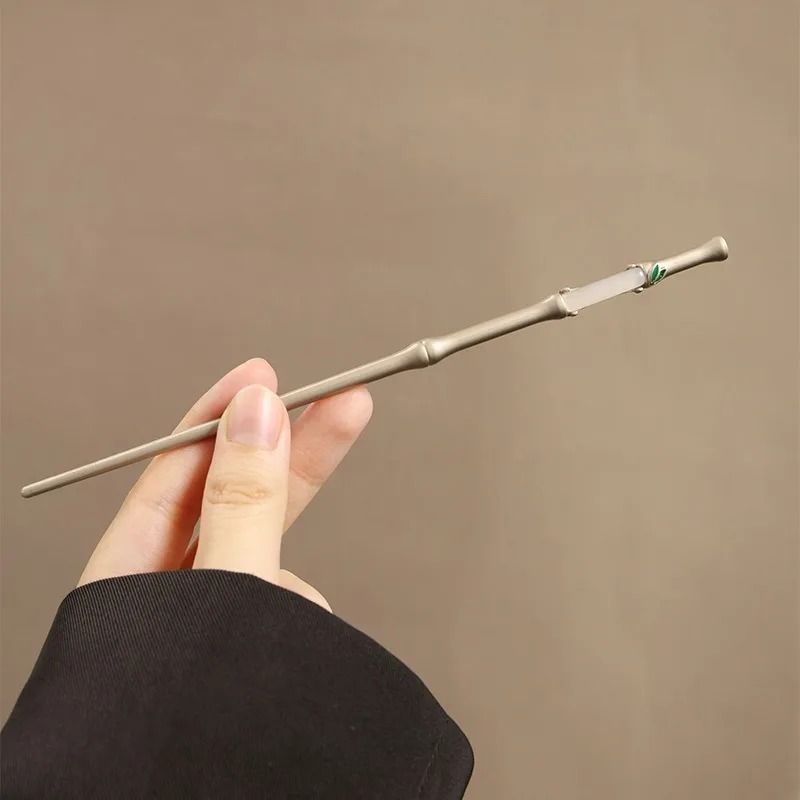 Bamboo Knot Hairpin  Elegant Retro Imitation Jade Style Hair Accessory 6