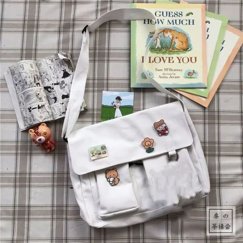 Harajuku Retro Girl Canvas Messenger Bag  Cute Japanese Shoulder Bag For Students 1