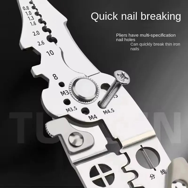 Electrician Pliers for Wire Splitting and Stripping - Multi Functional Tool for Electricians