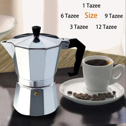 Aluminum Italian Moka Coffee Pot  Octagonal Moka Pot Kettle For Home Office  Camping 06L  20 Fl Oz 4
