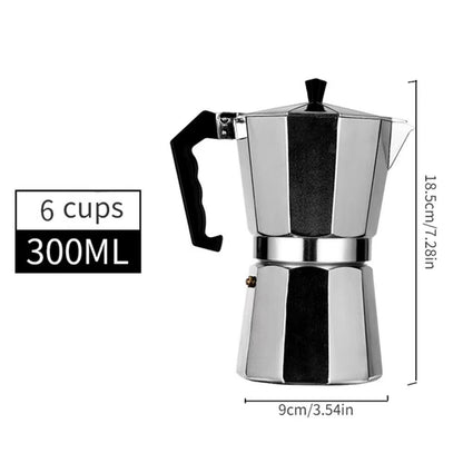 Aluminum Italian Moka Coffee Pot  Octagonal Moka Pot Kettle For Home Office  Camping 06L  20 Fl Oz 9