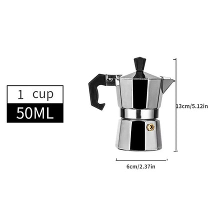 Aluminum Italian Moka Coffee Pot  Octagonal Moka Pot Kettle For Home Office  Camping 06L  20 Fl Oz 6