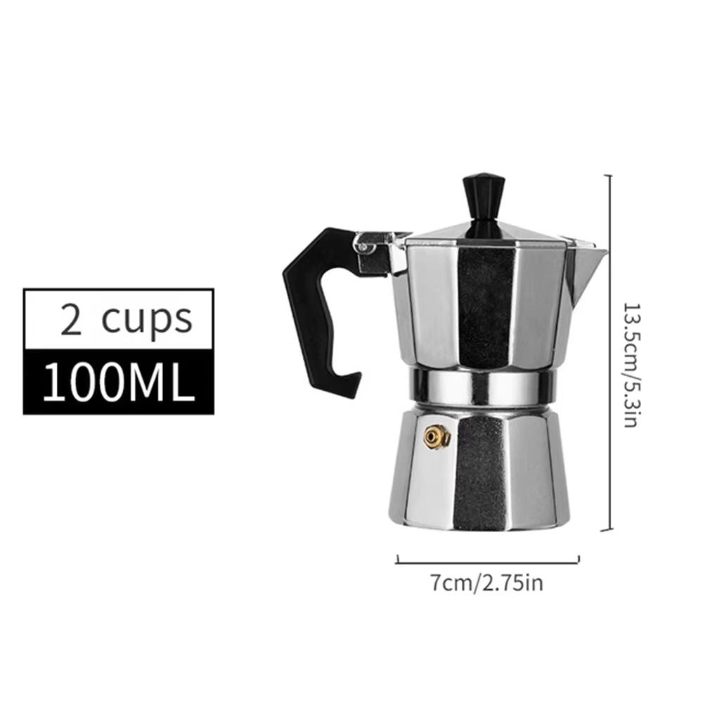 Aluminum Italian Moka Coffee Pot  Octagonal Moka Pot Kettle For Home Office  Camping 06L  20 Fl Oz 7
