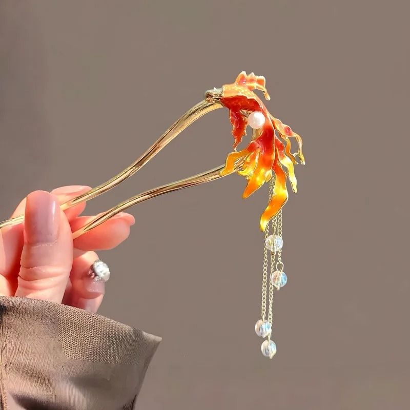 U Shaped Pearl Fan Hairpin 3