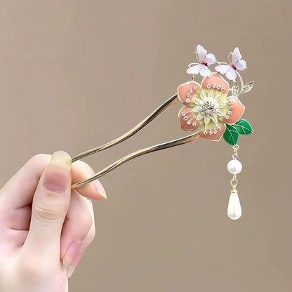 U Shaped Pearl Fan Hairpin 12