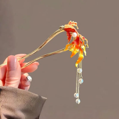 U Shaped Pearl Fan Hairpin 8