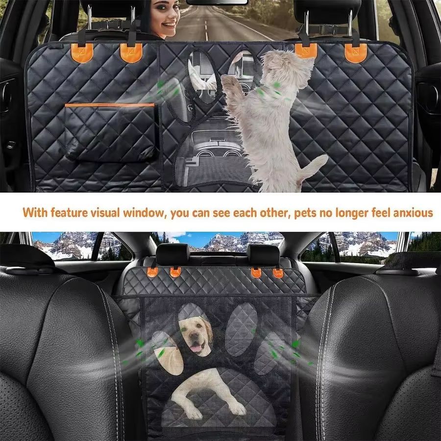 Dog Car Seat Cover For Back Seat  100 Waterproof Dog Car Hammock With Mesh Window And Side Protecti 3