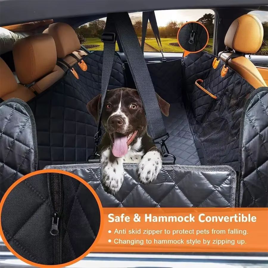 Dog Car Seat Cover For Back Seat  100 Waterproof Dog Car Hammock With Mesh Window And Side Protecti 4