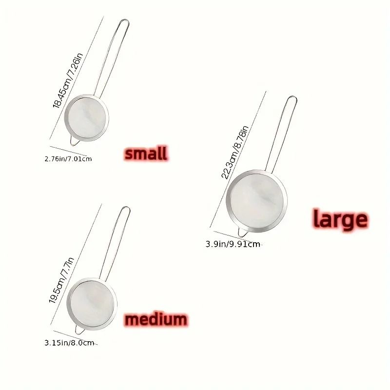 Stainless Steel Strainer Set For Kitchen Filtering And Baking Prep 4