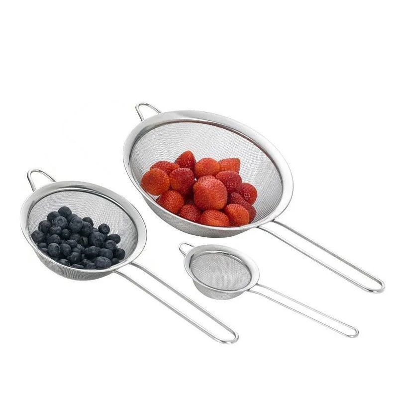 Stainless Steel Strainer Set For Kitchen Filtering And Baking Prep 5