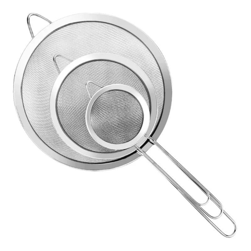Stainless Steel Strainer Set For Kitchen Filtering And Baking Prep 6