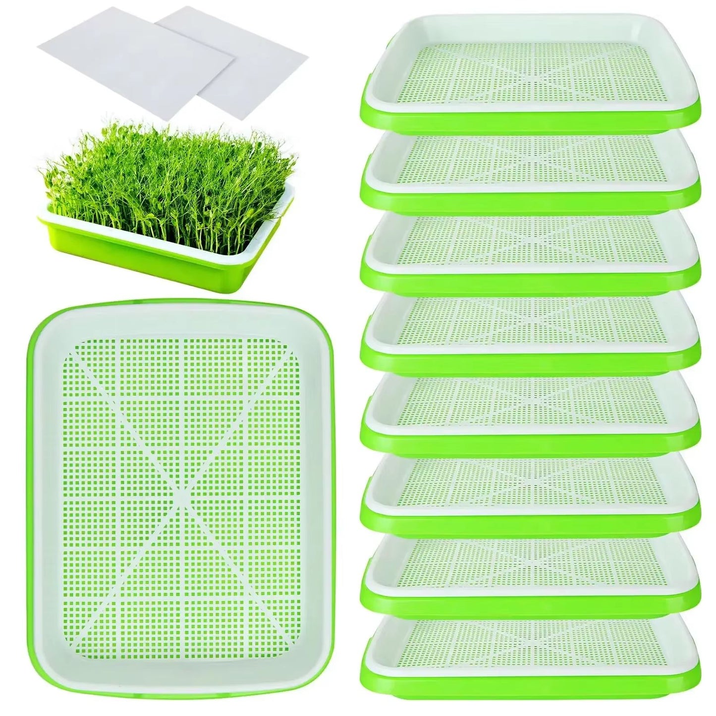 Hydroponic Microgreens Germination Tray – Reusable Nursery Sprouting Tray for Home Growing Systems