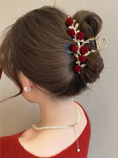 Antique Rose Hair Claw For Women 2