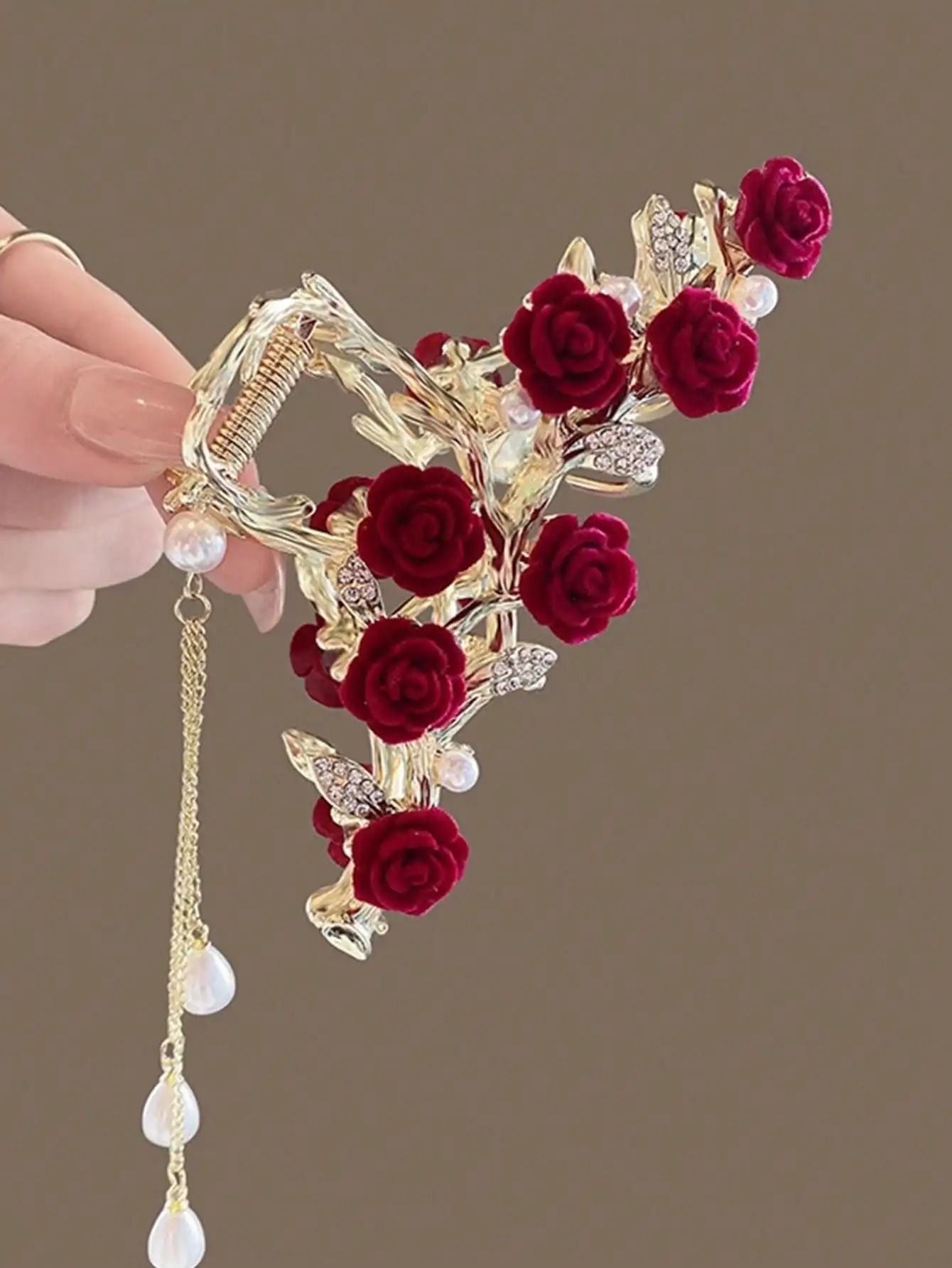 Antique Rose Hair Claw For Women 3