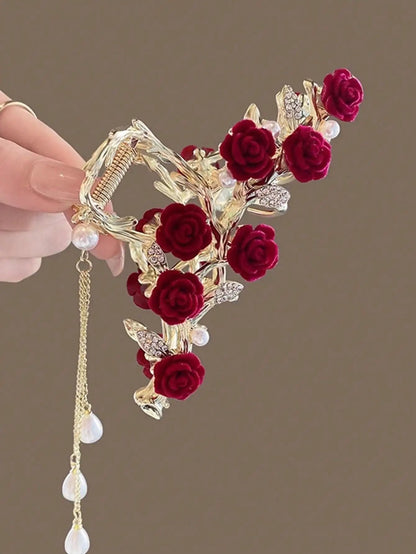 Antique Rose Hair Claw For Women 3