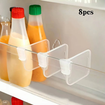 Refrigerator Door Organizer Dividers – 8-Pack Clip-On Fridge Side Door Partition Clips