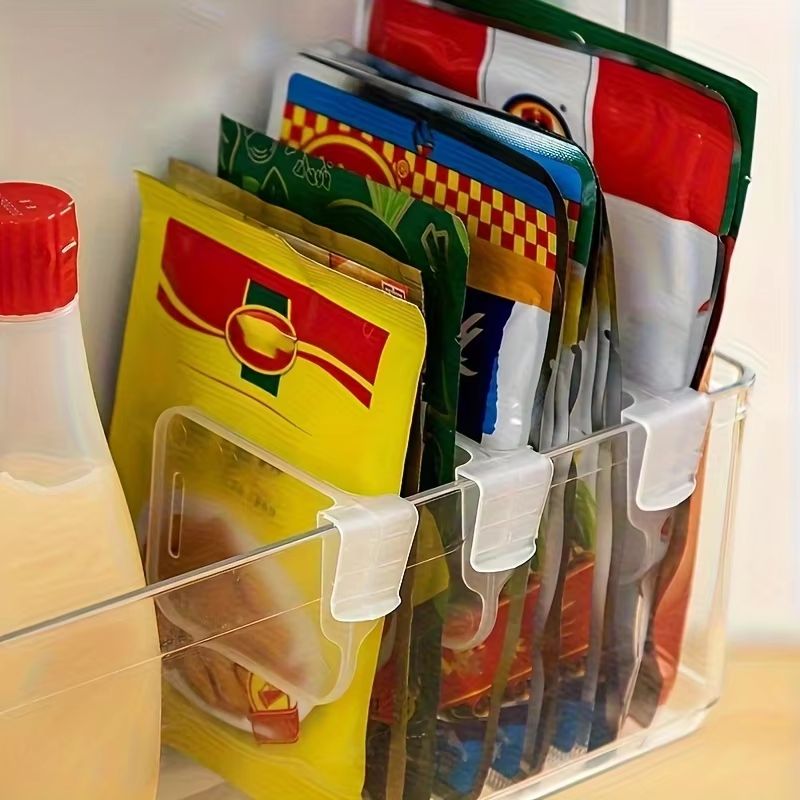 Refrigerator Door Organizer Dividers  8Pack ClipOn Fridge Side Door Partition Clips 3