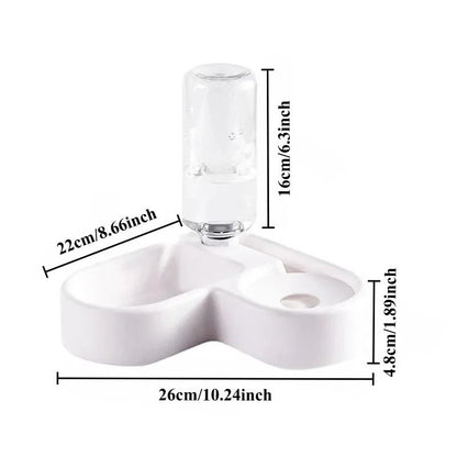 Double Pet Bowl With Automatic Water Dispenser And Anti Tip Design 3