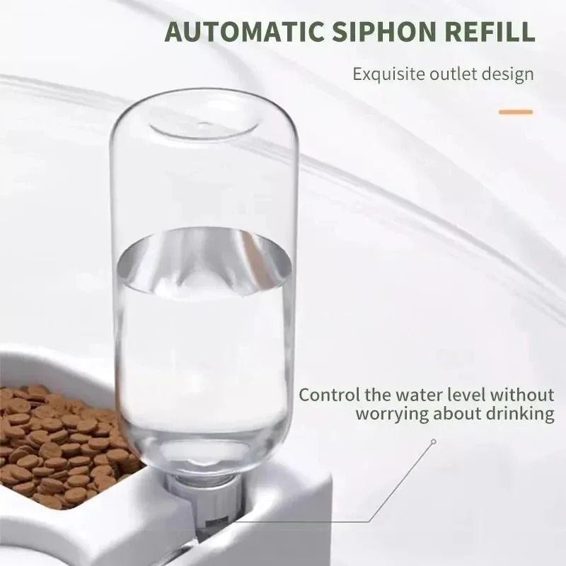 Double Pet Bowl With Automatic Water Dispenser And Anti Tip Design 4