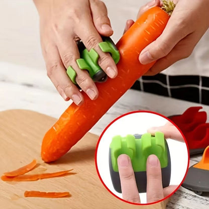 Comfort Grip Palm Peeler – Stainless Steel Handheld Vegetable Peeler with Rubber Finger Ring