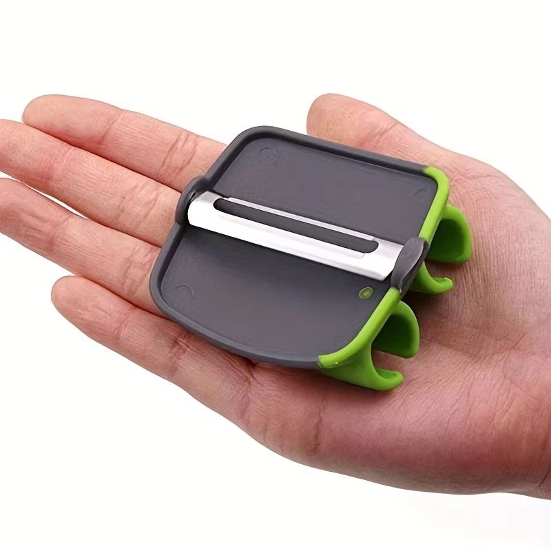 Comfort Grip Palm Peeler  Stainless Steel Handheld Vegetable Peeler With Rubber Finger Ring 4