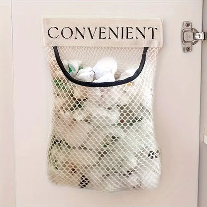 LargeCapacity Garbage Bag Holder  WallMounted Hanging Mesh Bag  Fruit Organizer For Kitchen Storage