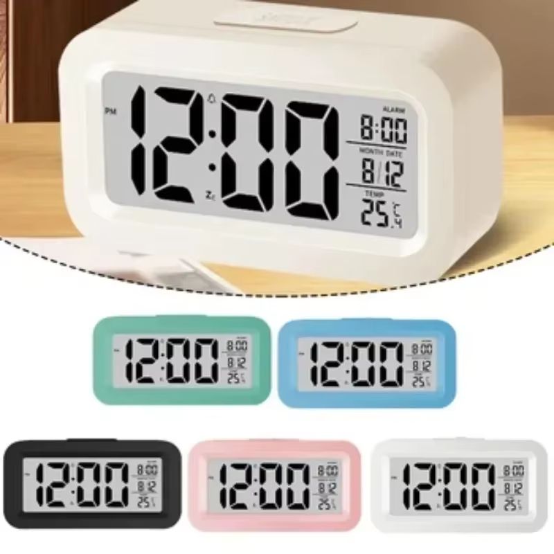 LED Digital Alarm Clock for Desk & Bedroom – Multi-Function Electronic Desktop Time & Date Display