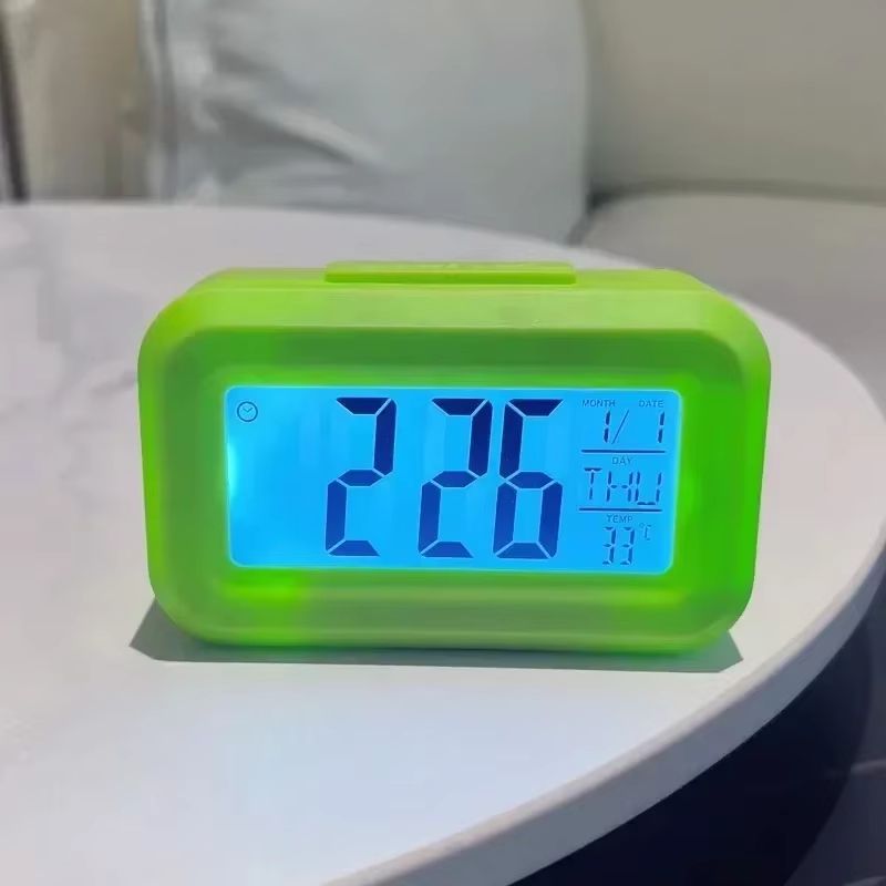 LED Digital Alarm Clock For Desk  Bedroom  MultiFunction Electronic Desktop Time  Date Display 9