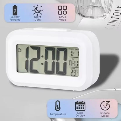 LED Digital Alarm Clock For Desk  Bedroom  MultiFunction Electronic Desktop Time  Date Display 3