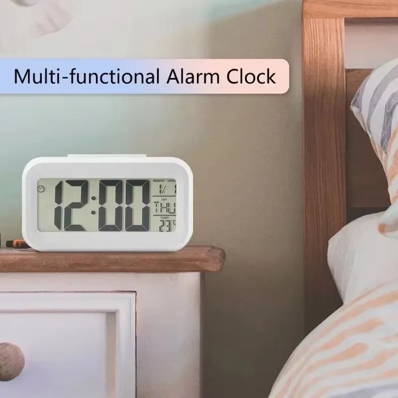 LED Digital Alarm Clock For Desk  Bedroom  MultiFunction Electronic Desktop Time  Date Display 4