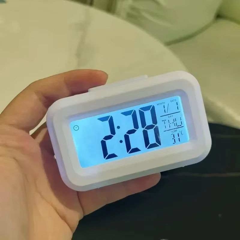 LED Digital Alarm Clock For Desk  Bedroom  MultiFunction Electronic Desktop Time  Date Display 8