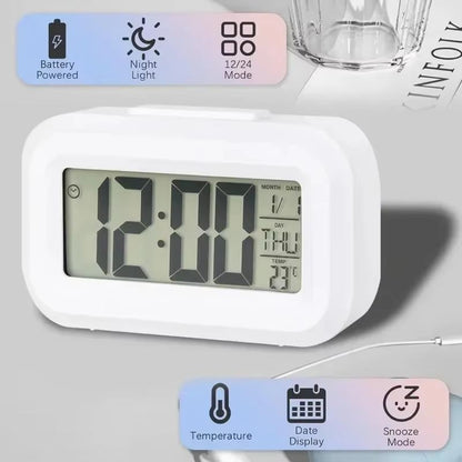 LED Digital Alarm Clock  MultiFunction Bedroom Desk  Wall Electronic Clock With Backlight 2