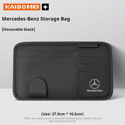 PU Leather Sun Visor Organizer With Glasses Clip  Card Storage  Fits MercedesBenz AMGACEGLKGLCVito 4