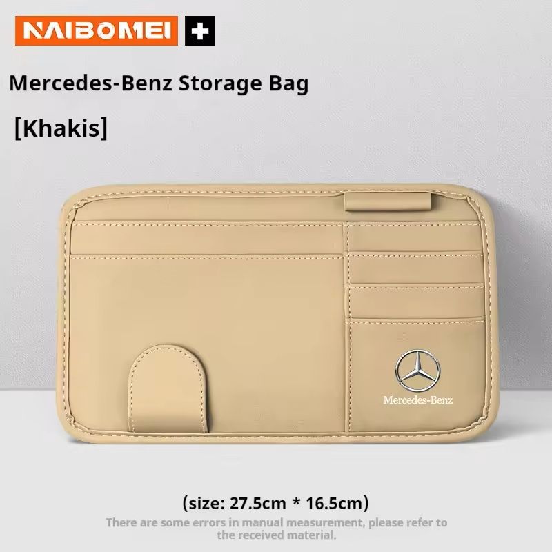 PU Leather Sun Visor Organizer With Glasses Clip  Card Storage  Fits MercedesBenz AMGACEGLKGLCVito 5