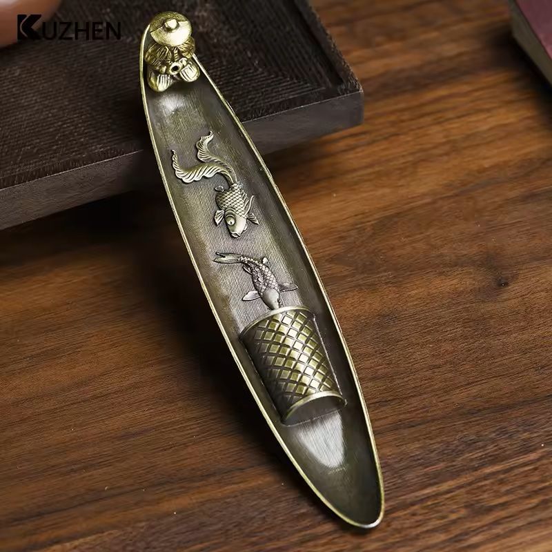 BoatStyle Incense Holder Old Man Fishing JapaneseInspired Aromatherapy Burner 1