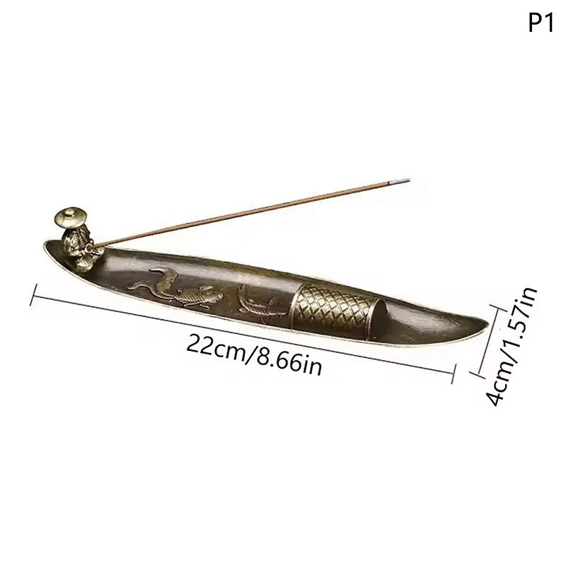 BoatStyle Incense Holder Old Man Fishing JapaneseInspired Aromatherapy Burner 4